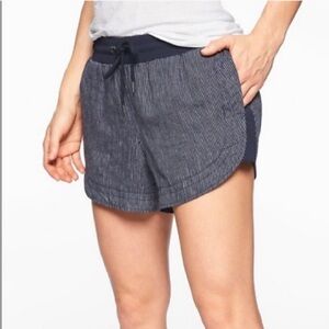 Athleta Beachside Bali Linen Stripe Shorts